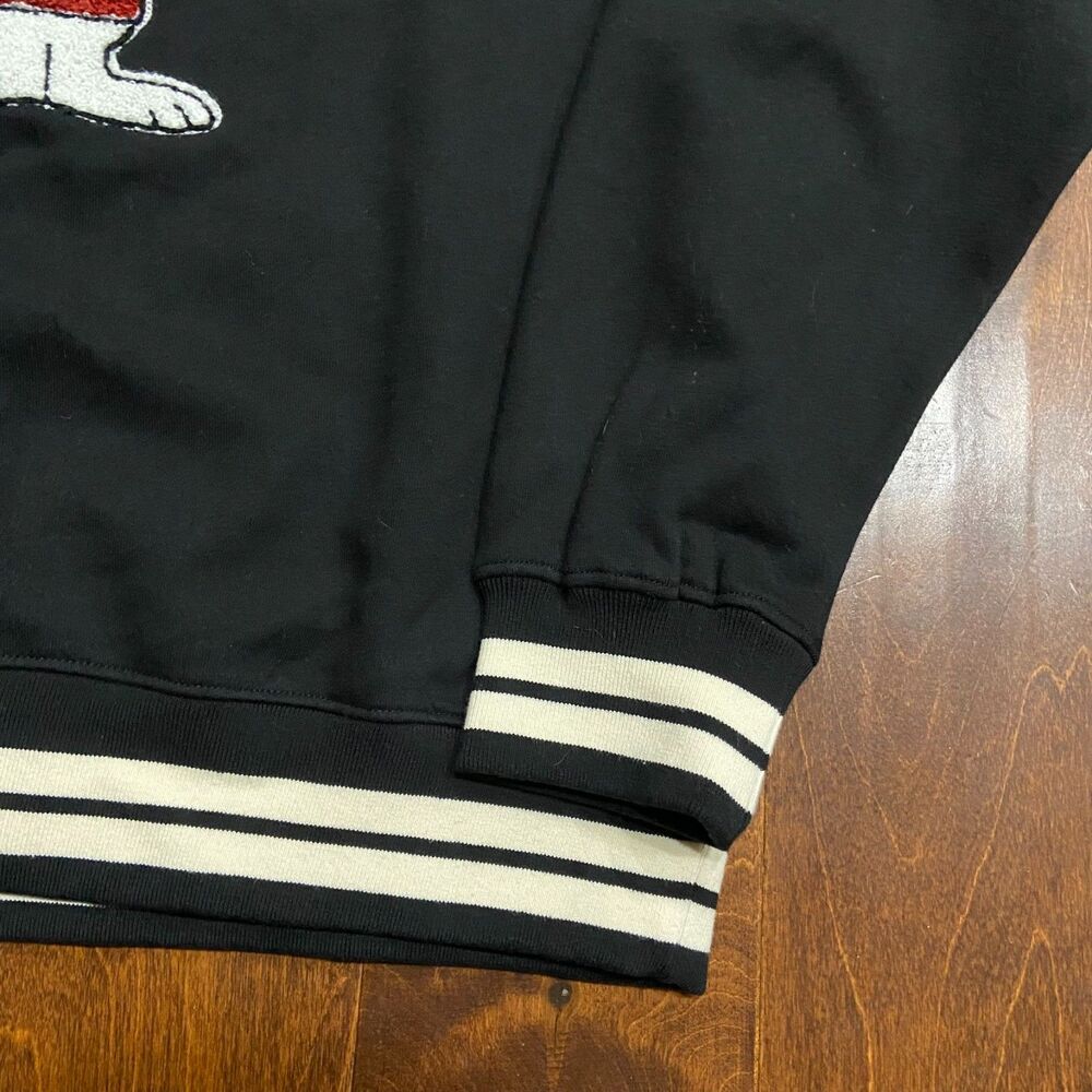 Joe Cool x Peanuts Chenille Snoopy Crewneck Sweatshirt Black Men's Size Medium - Picture 4 of 8